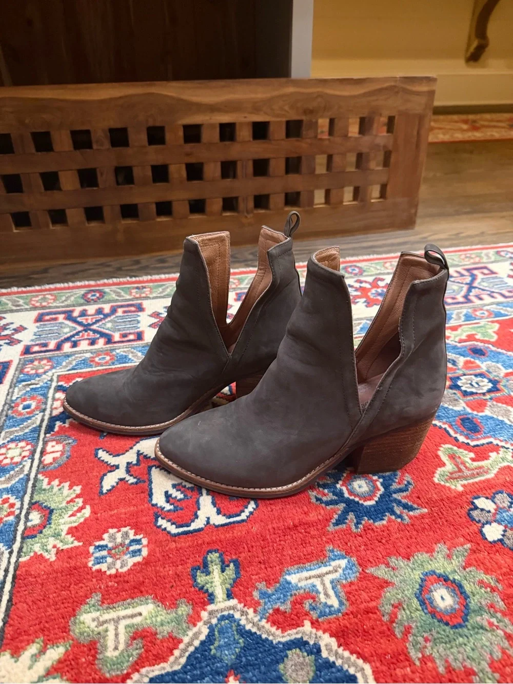 Jeffrey Campbell Charcoal Gray Suede Ankle Booties